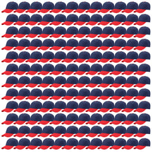 Load image into Gallery viewer, 144-Pack Baseball Dad Cap Velcro Strap Adjustable Size - Navy/Red