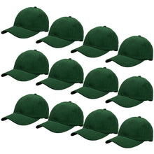 Load image into Gallery viewer, 12-Pack Baseball Dad Cap Velcro Strap Adjustable Size - Hunter Green