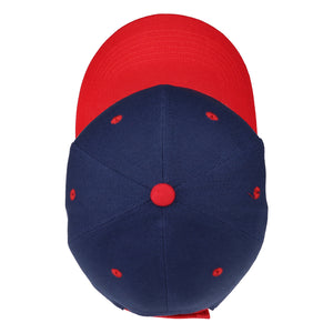 12-Pack Baseball Dad Cap Velcro Strap Adjustable Size - Navy/Red