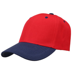 12-Pack Baseball Dad Cap Velcro Strap Adjustable Size - Red/Navy