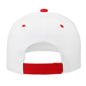 144-Pack Baseball Dad Cap Velcro Strap Adjustable Size - White/Red