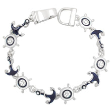 Load image into Gallery viewer, Anchor &amp; Wheel Magnetic Closured Bracelet