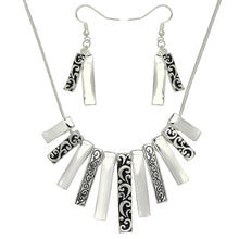 Load image into Gallery viewer, Silver Tone Fashion Necklace Earring Set