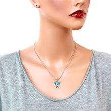 Load image into Gallery viewer, Aqua Color Dolphin Pendant Necklace