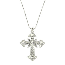 Load image into Gallery viewer, Clear Cross Pendant Necklace