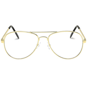 Aviator Sunglasses Classic - Non-Polarized - Gold Frame - Clear