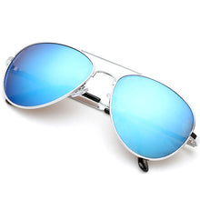Load image into Gallery viewer, Aviator Sunglasses Classic - Non-Polarized - Silver Frame - Blue/Royal Mirror