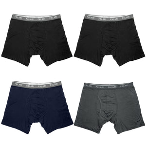 Falari Men's 4-Pack Bamboo Rayon Ultra Soft Lightweight Breathable Boxer Briefs Underwear