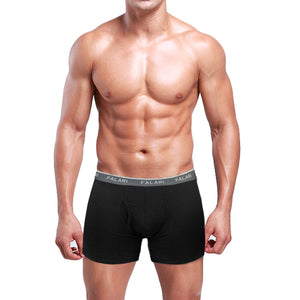 Falari Men's 4-Pack Black Bamboo Rayon Ultra Soft Lightweight Breathable Boxer Briefs Underwear