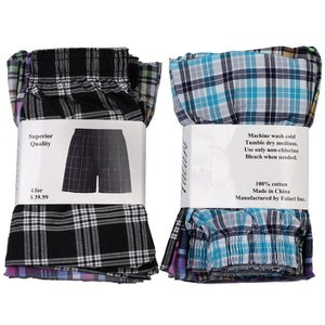 Falari 4-Pack Men's Boxer Underwear 100% Cotton Premium Quality 368-05