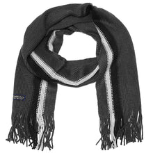 Load image into Gallery viewer, Men Striped Knitted Winter Scarf - Dark Grey