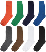 Load image into Gallery viewer, Falari Men 8 Pairs Colorful Solid Novelty Crazy Combed Casual Dress Socks 931