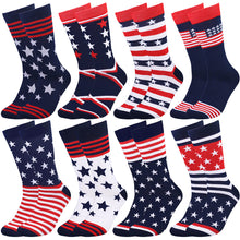 Load image into Gallery viewer, Falari Men 8 Pairs Patriotic Casual Dress Socks
