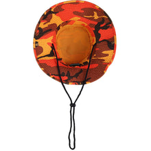 Load image into Gallery viewer, Wide Brim Boonie Hat - Orange Camouflage