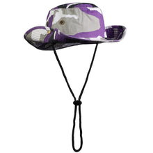 Load image into Gallery viewer, Wide Brim Boonie Hat - Purple Camouflage