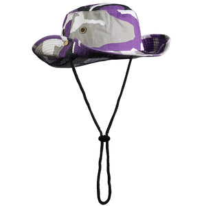 Wide Brim Boonie Hat - Purple Camouflage