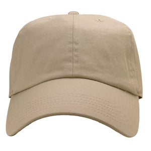 Classic Baseball Cap Soft Cotton Adjustable Size - Khaki