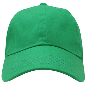 Classic Baseball Cap Soft Cotton Adjustable Size - Kelly Green