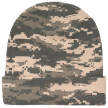 Load image into Gallery viewer, Knitted Beanie Hat - Digital Camouflage