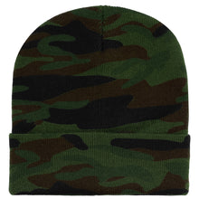 Load image into Gallery viewer, Knitted Beanie Hat - Green Camouflage