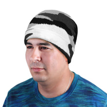 Load image into Gallery viewer, Knitted Beanie Hat - Grey Camouflage