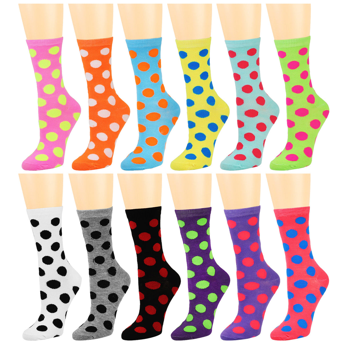 Amazon.com: Falari 12 Pairs Women's Cotton Crew Socks