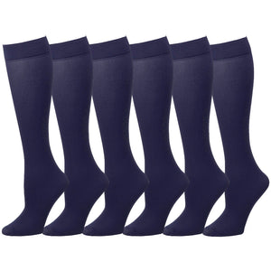 6 Pairs Women Trouser Socks Stretchy Spandex Opaque Knee High