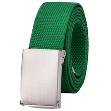 Load image into Gallery viewer, Web Belt Fully Adjustable Cut to Fit Golf Belt Flip Top Silver Buckle