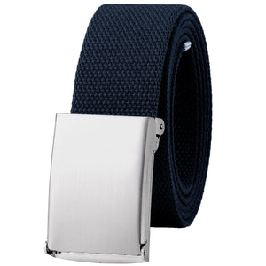 Web Belt Fully Adjustable Cut to Fit Golf Belt Flip Top Silver Buckle