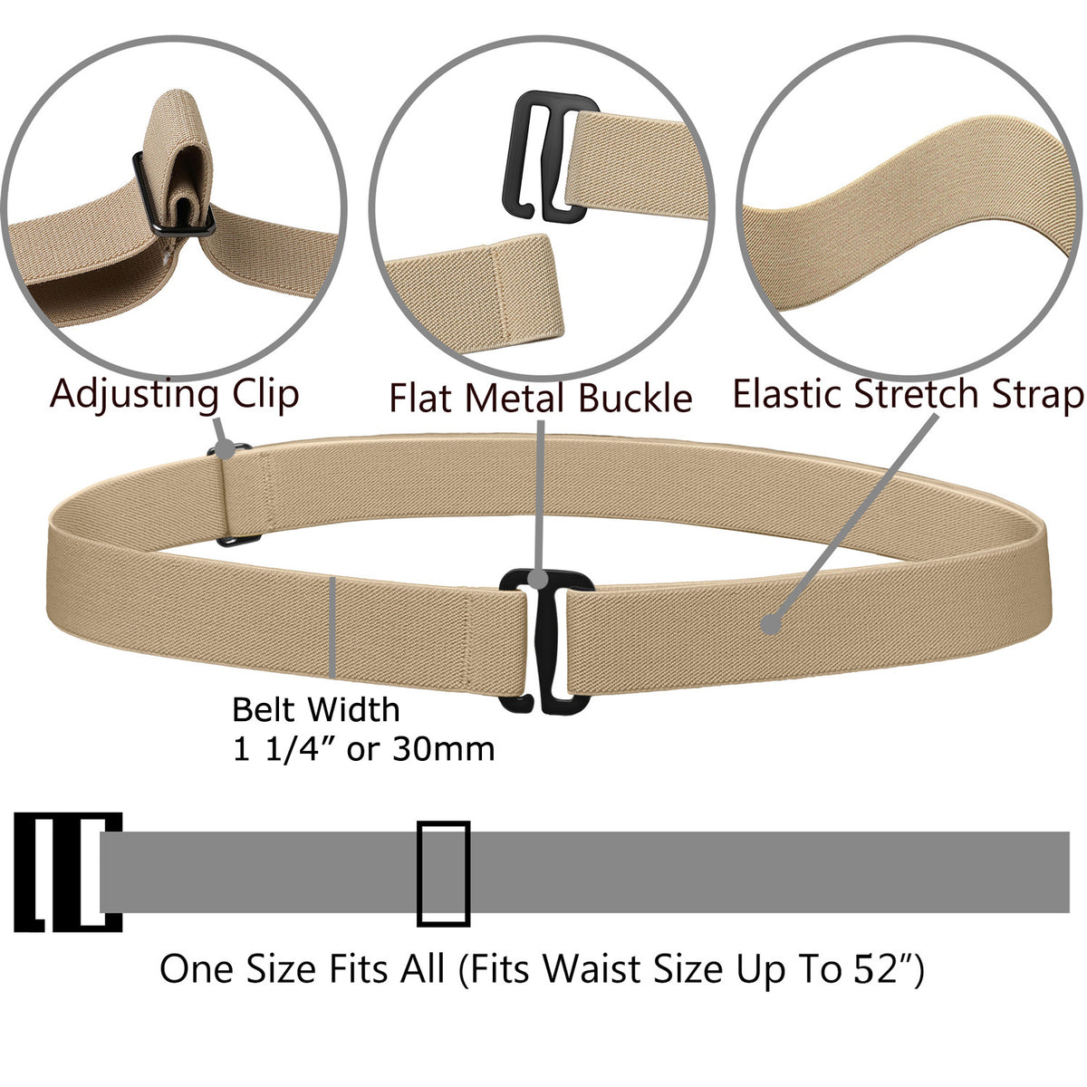 4 Pieces Women Stretch Belt Invisible No Show Waist Belt 