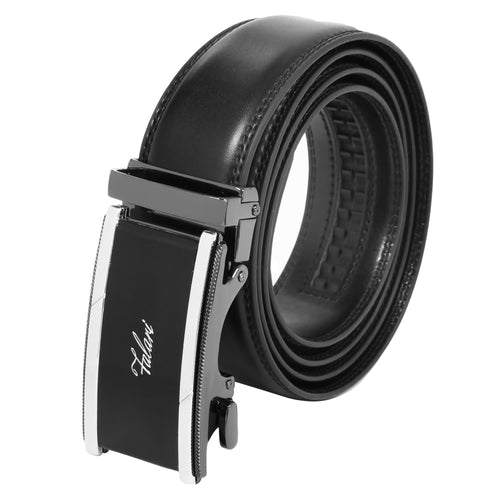 Falari Genuine Leather Dress Ratchet Belt Automatic Buckle Holeless Adjustable Size 7001