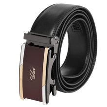Load image into Gallery viewer, Falari Genuine Leather Dress Ratchet Belt Automatic Buckle Holeless Adjustable Size 7002