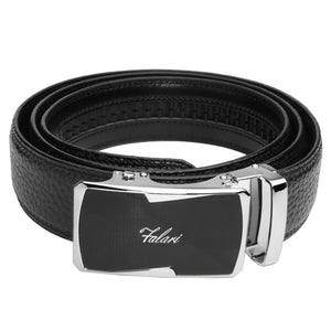 Falari Genuine Leather Dress Ratchet Belt Automatic Buckle Holeless Adjustable Size 7015