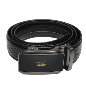 Falari Genuine Leather Dress Ratchet Belt Automatic Buckle Holeless Adjustable Size 7020