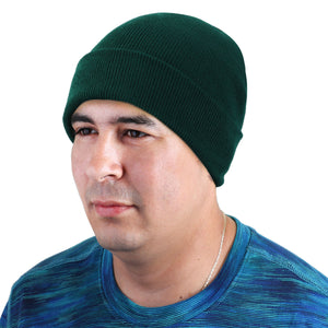 Knitted Beanie Hat - Hunter Green