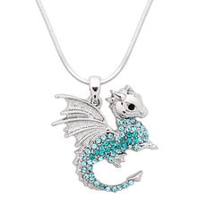 Load image into Gallery viewer, Western Dragon Pendant Necklace - Aqua
