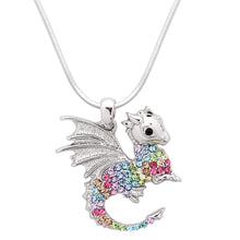 Load image into Gallery viewer, Western Dragon Pendant Necklace - Multicolor