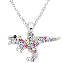 Load image into Gallery viewer, T-Rex Dinosaur Pendant Necklace - Multicolor