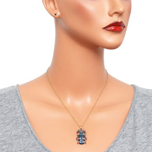 Load image into Gallery viewer, Beetle Pendant Necklace - Blue