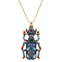 Load image into Gallery viewer, Beetle Pendant Necklace - Blue
