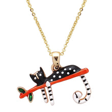Load image into Gallery viewer, Black Cat Pendant Necklace