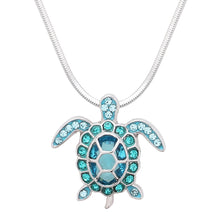Load image into Gallery viewer, Sea Turtle Pendant Necklace - Aqua