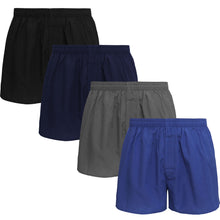 Load image into Gallery viewer, Falari 4-Pack Men&#39;s Boxer Underwear 100% Cotton Premium Quality 368-11