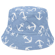 Load image into Gallery viewer, Bucket Hat - Light Blue Anchor