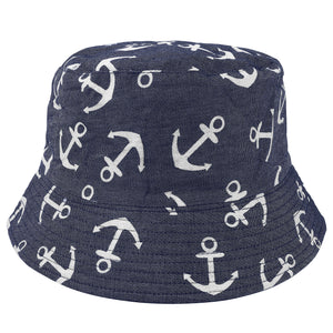 Bucket Hat - Navy Blue Anchor