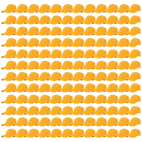 144-Pack Baseball Dad Cap Velcro Strap Adjustable Size - Gold