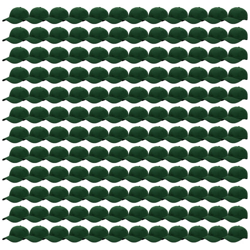 144-Pack Baseball Dad Cap Velcro Strap Adjustable Size - Hunter Green