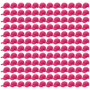 144-Pack Baseball Dad Cap Velcro Strap Adjustable Size - Hot Pink