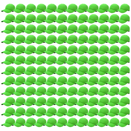 144-Pack Baseball Dad Cap Velcro Strap Adjustable Size - Light Green