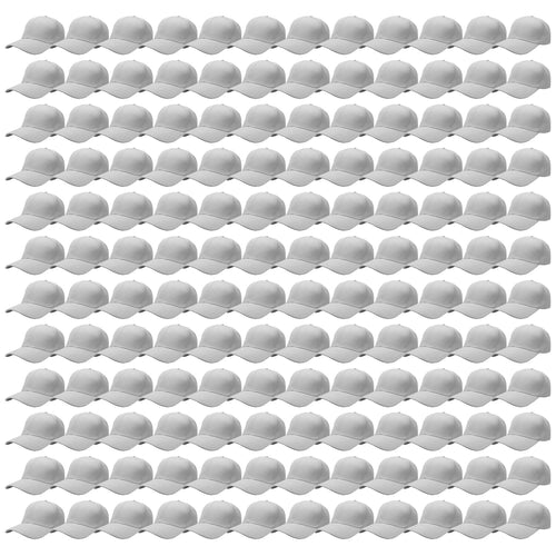 144-Pack Baseball Dad Cap Velcro Strap Adjustable Size - Light Gray